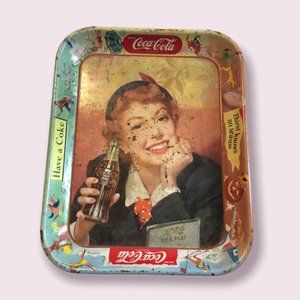 Vintage Coca Cola Tray With Red Haired Girl "Thirst Knows No Season"